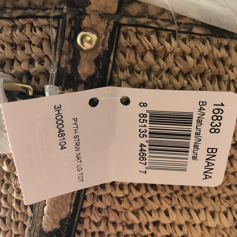 Coach Python Straw Natalie Tote Nwt - image 4